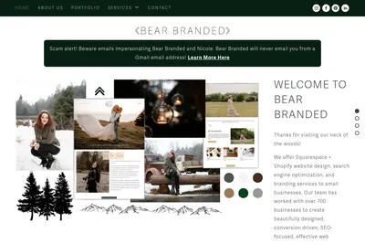 Screenshot of the Bear Branded homepage