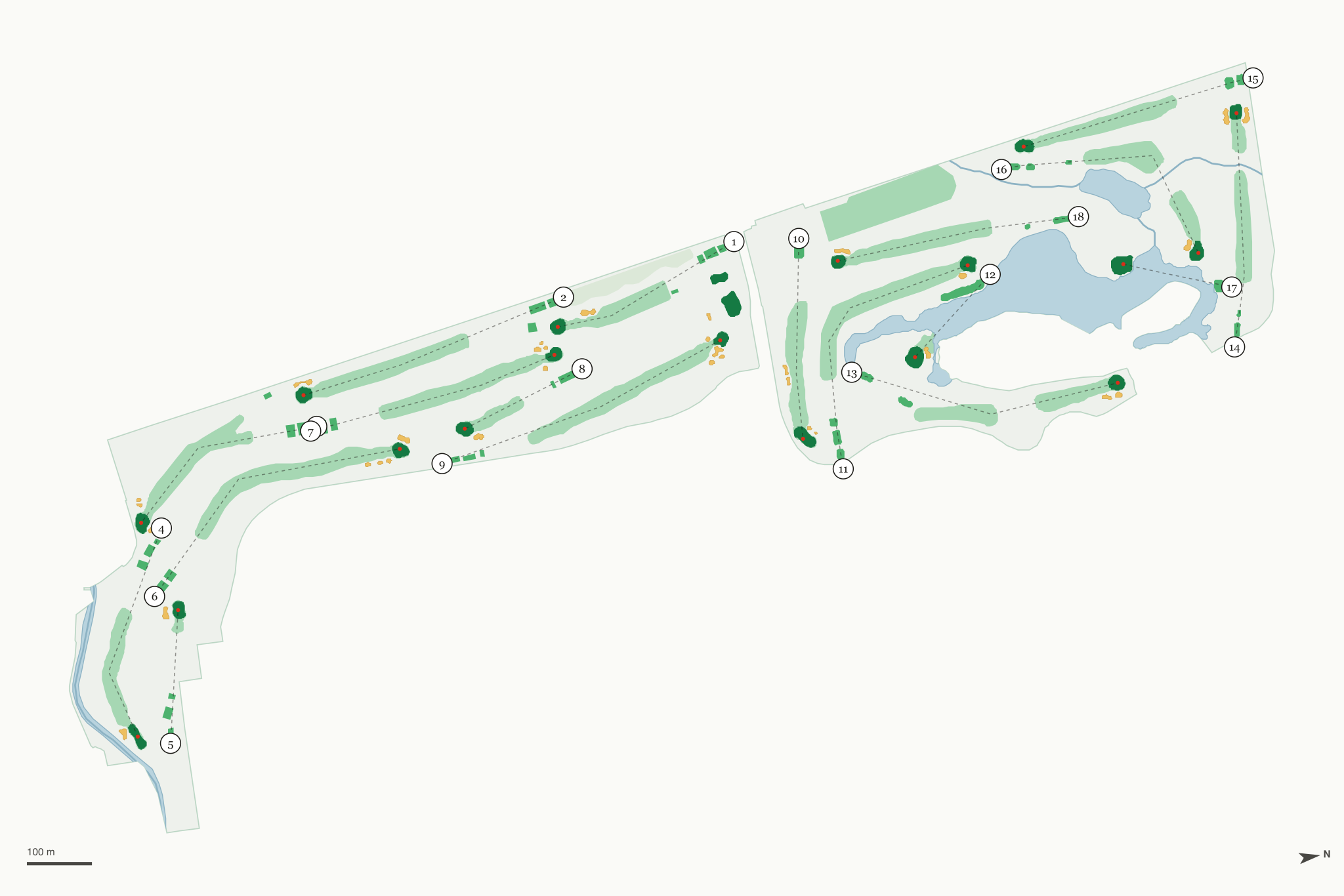 Map of Eastmoreland Golf Course