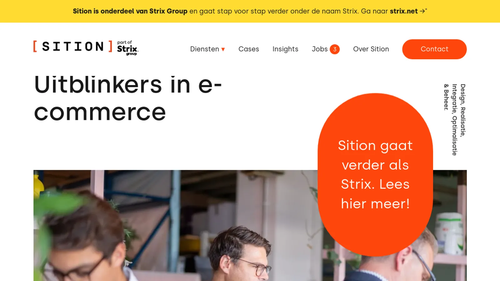 Screenshot of the Sition ] homepage