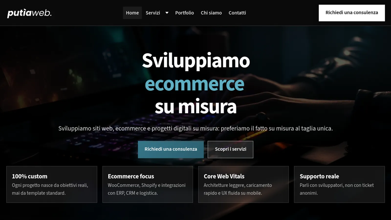 Screenshot of the Putìa Web - Simone Gaglio homepage