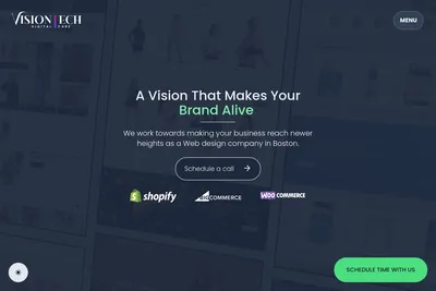 Screenshot of the Thevisiontech homepage
