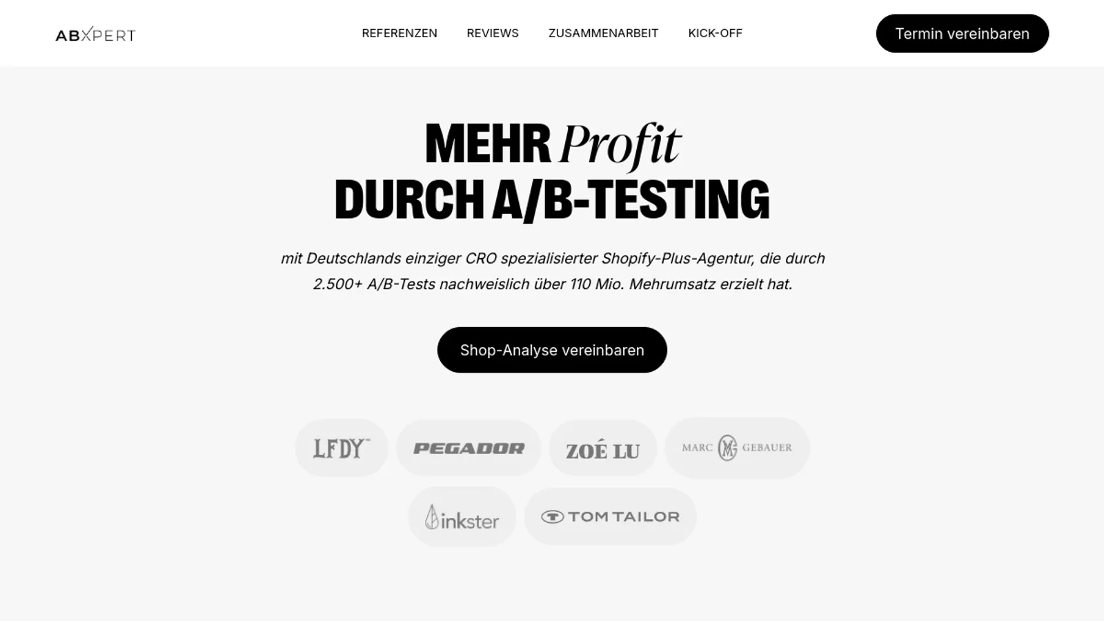 Screenshot of the ABxpert GmbH homepage