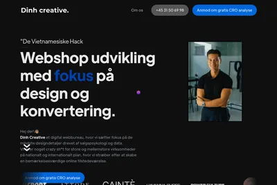 Screenshot of the Dinh Creative. homepage