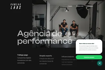 Screenshot of the Vanzak Labs homepage