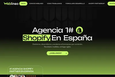 Screenshot of the Weblineo homepage