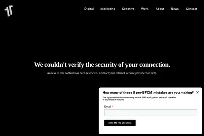 Screenshot of the 1r Agency homepage