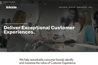 Screenshot of the Arkade homepage