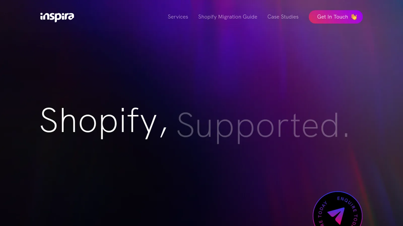 Screenshot of the Inspira Digital Ltd homepage