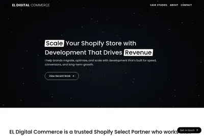 Screenshot of the EL Digital Commerce homepage