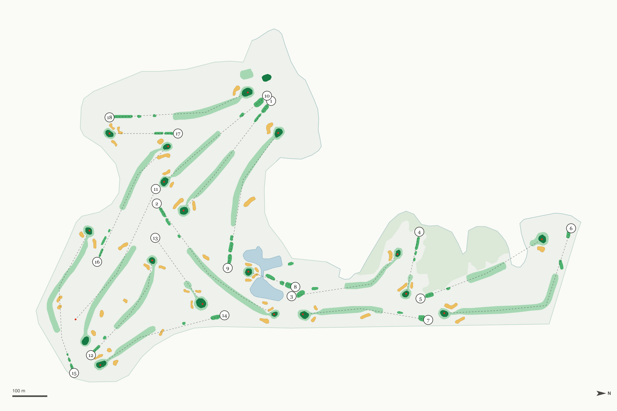 Map of Lincoln Greens Golf Course
