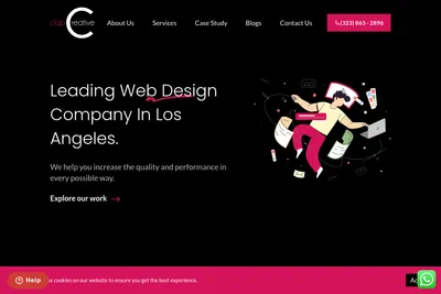 Screenshot of the Clap Creative homepage