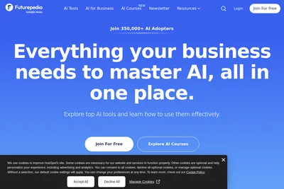 Screenshot of the Futurepedia homepage