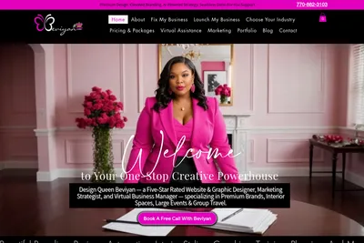 Screenshot of the Design Queen Beviyan homepage