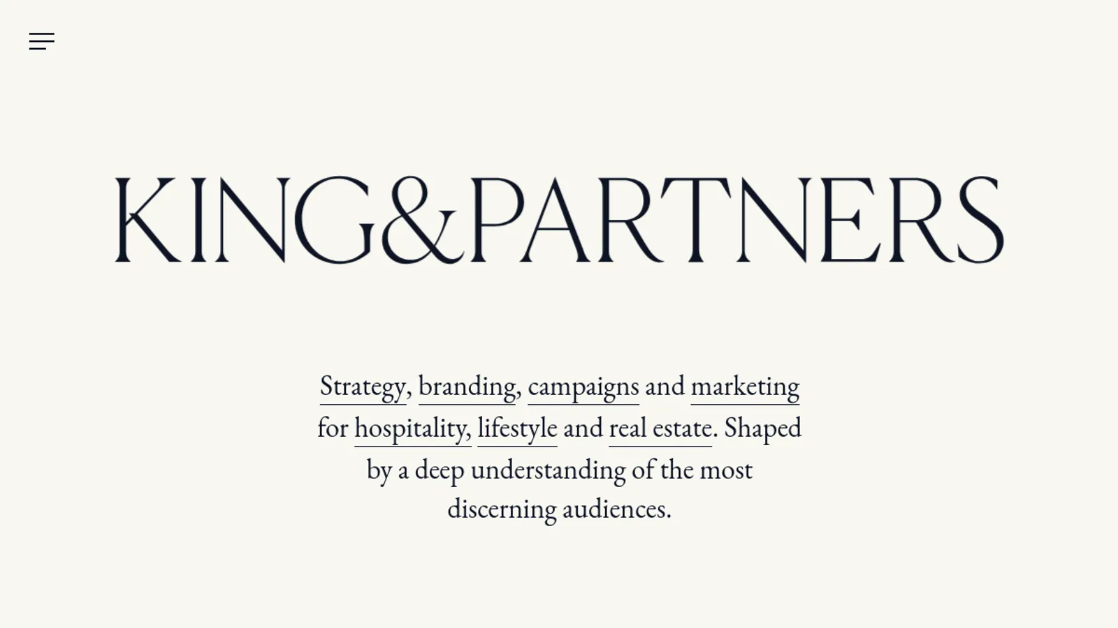 Screenshot of the King and Partners homepage
