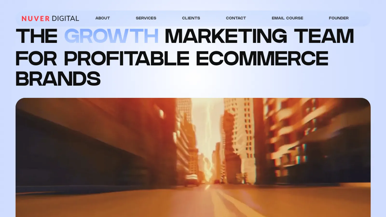 Screenshot of the Nuver Digital homepage