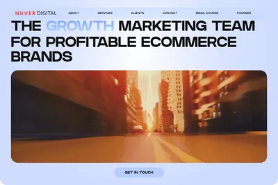 Screenshot of the Nuver Digital homepage