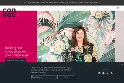 Screenshot of the Connec+ homepage