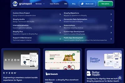 Screenshot of the Grumspot Ltd. homepage