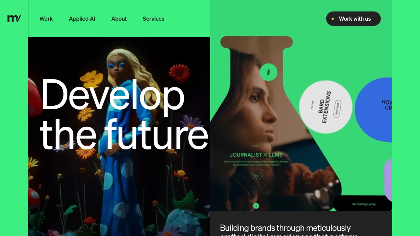 Screenshot of the metajive homepage