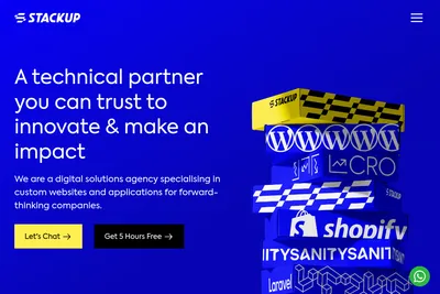 Screenshot of the StackUp Digital homepage