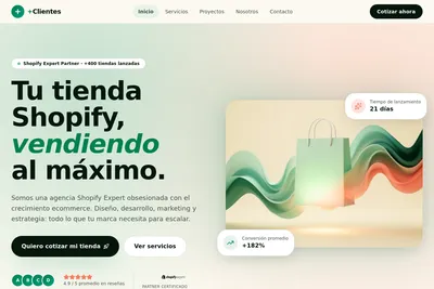 Screenshot of the Masclientesconunclic.com homepage