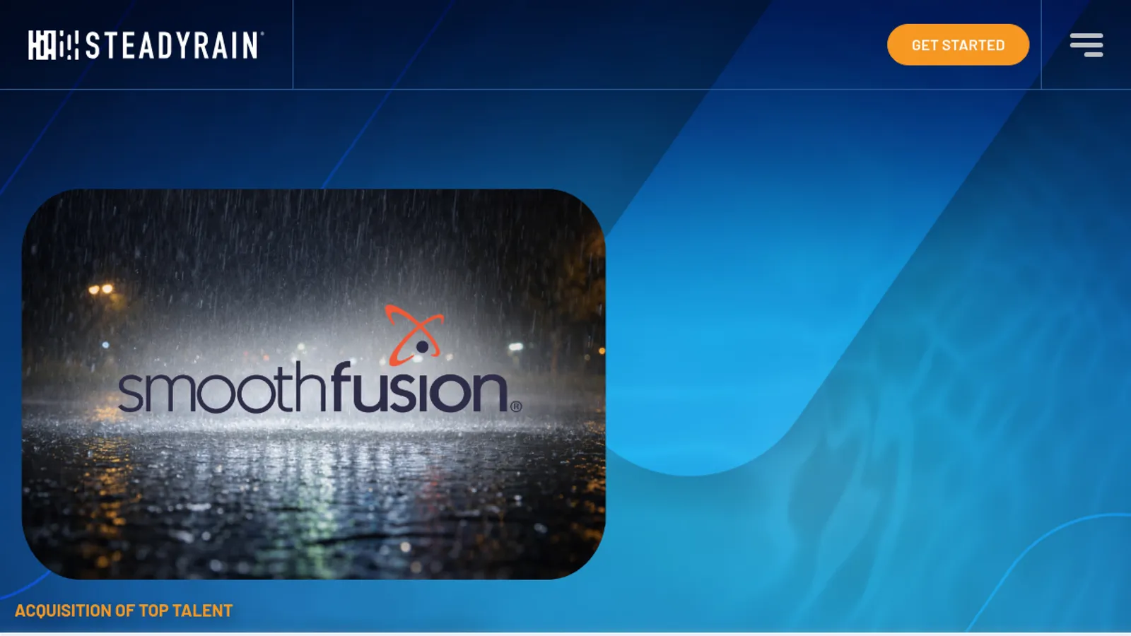Screenshot of the SteadyRain homepage