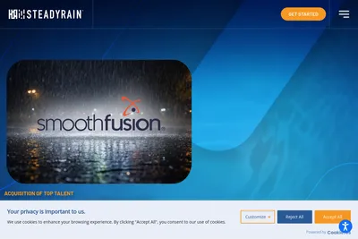 Screenshot of the SteadyRain homepage
