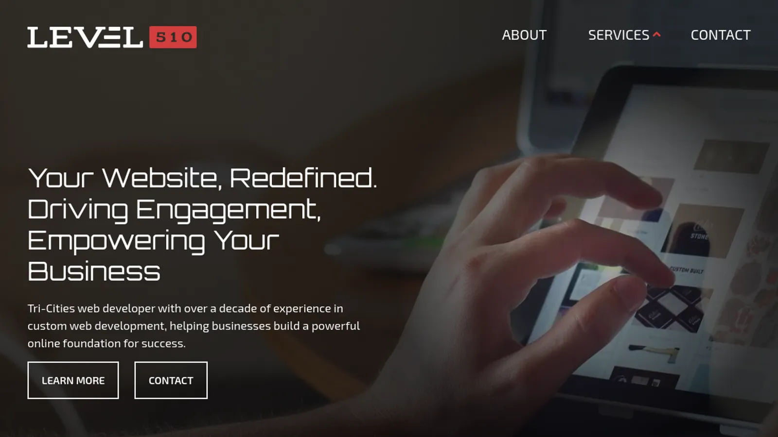 Screenshot of the Level 510 homepage