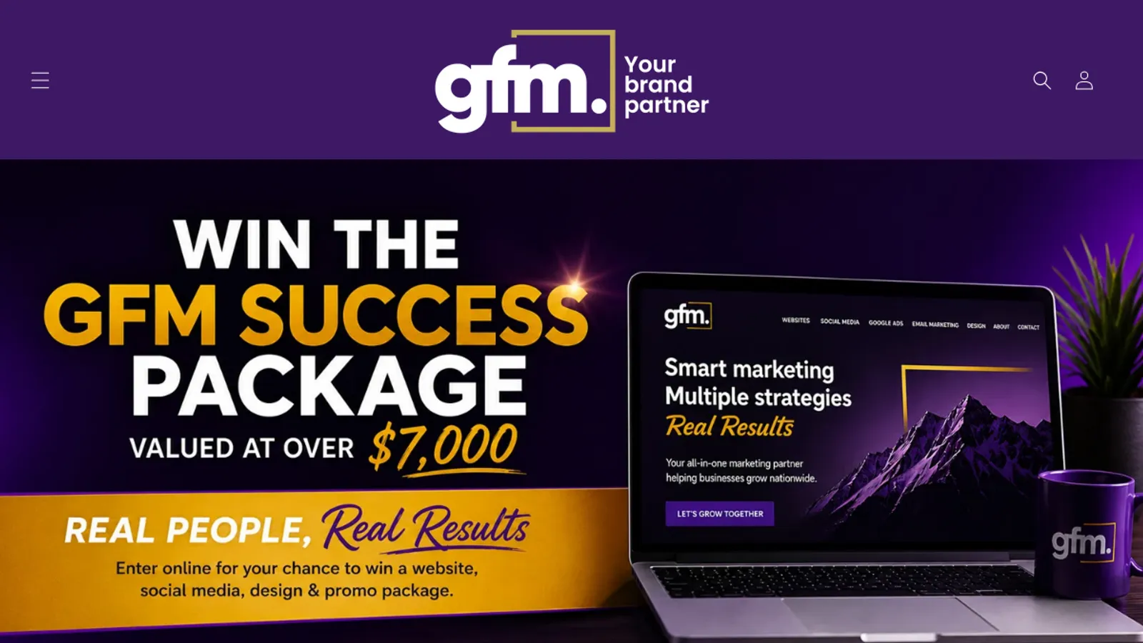 Screenshot of the GFM Your Brand Partner homepage