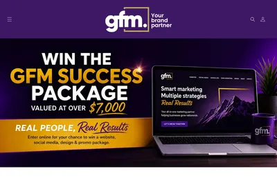 Screenshot of the GFM Your Brand Partner homepage