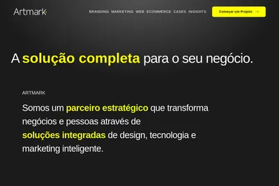 Screenshot of the Artmark homepage