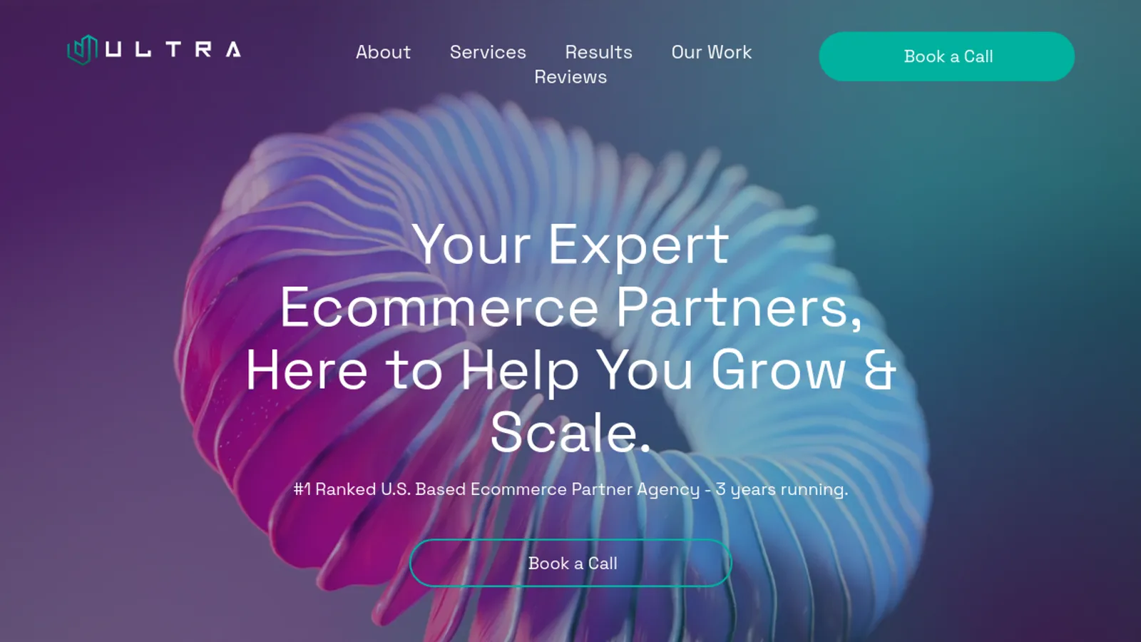 Screenshot of the Ultra Marketing Group homepage