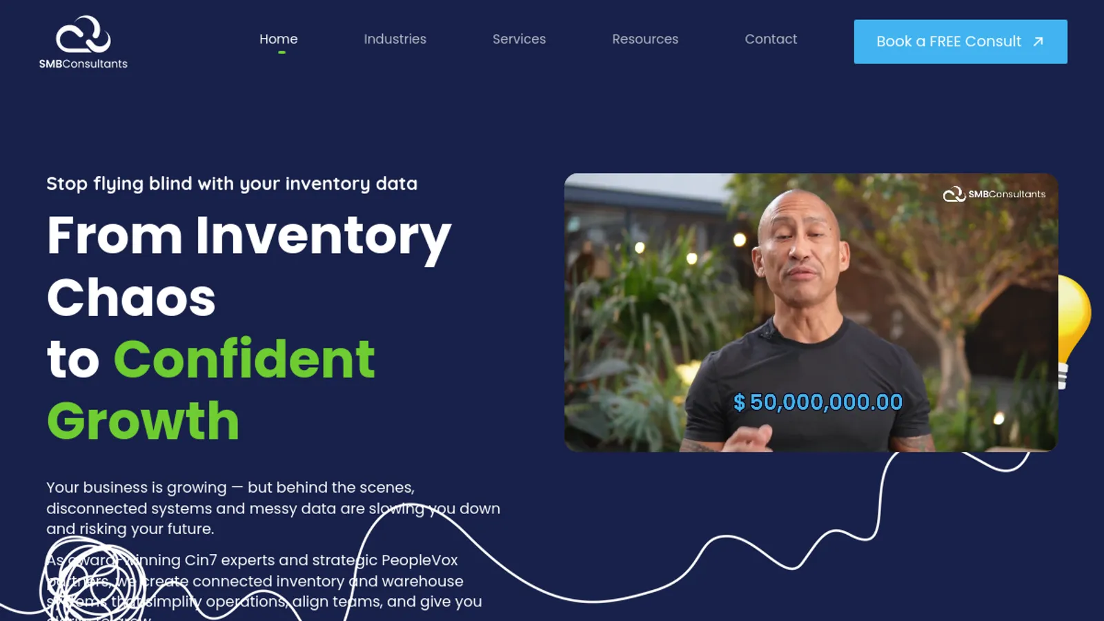 Screenshot of the SMB Consultants homepage