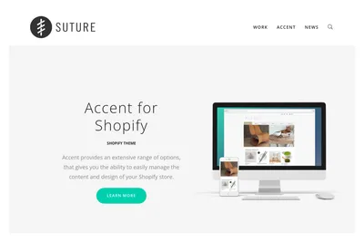Screenshot of the Suture homepage