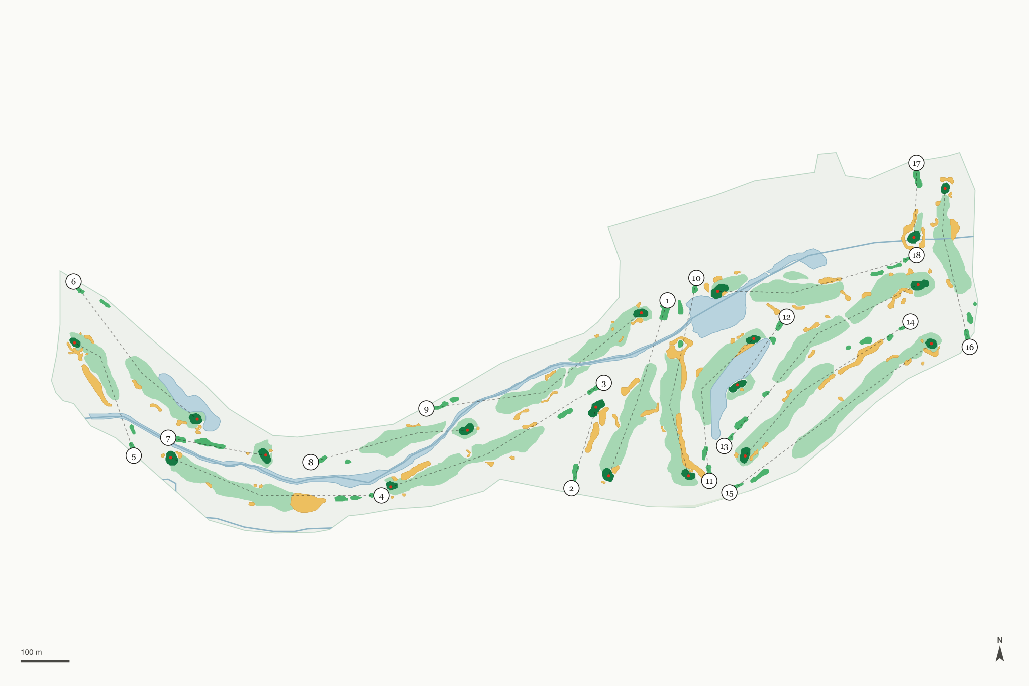 Map of Carlton Oaks Country Club