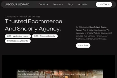 Screenshot of the LUSCIOUS LEOPARD Pvt. Ltd. homepage