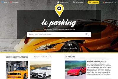 Screenshot of the Le Parking homepage