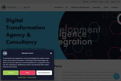 Screenshot of the DeeperThanBlue homepage