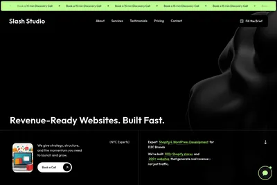 Screenshot of the Slash Studio homepage