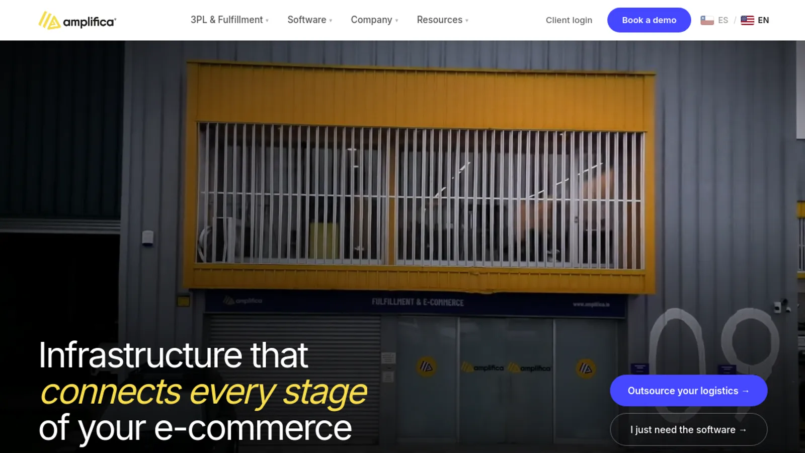 Screenshot of the Amplifica SpA homepage