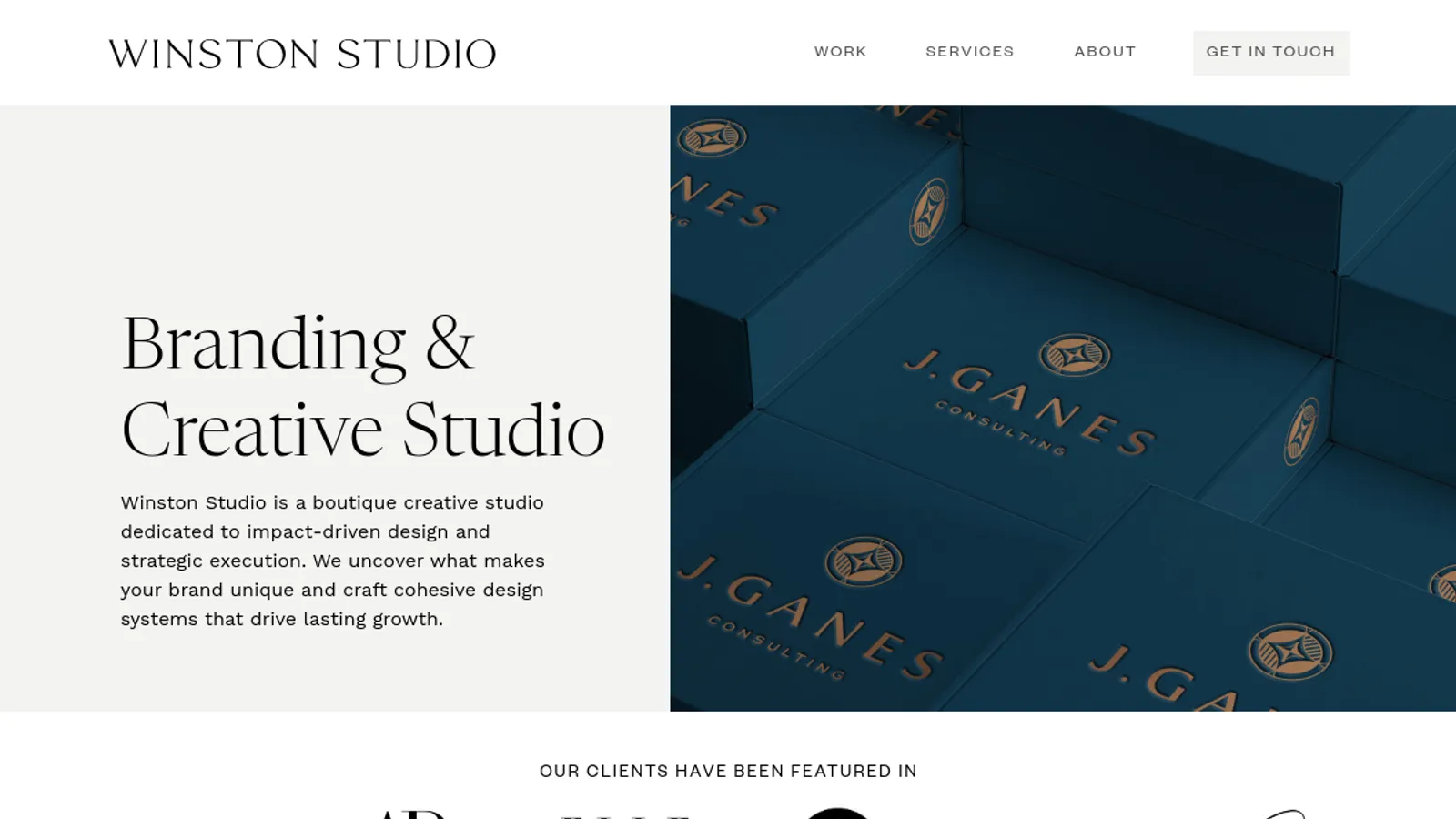 Screenshot of the Winston Studio homepage