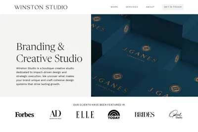 Screenshot of the Winston Studio homepage