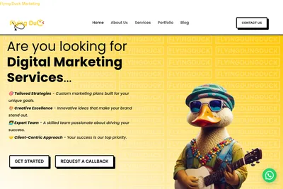 Screenshot of the Flying Duck Marketing homepage