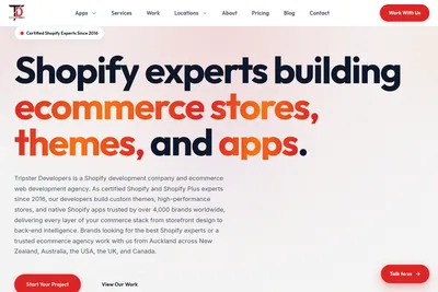Screenshot of the Tripster Developers homepage