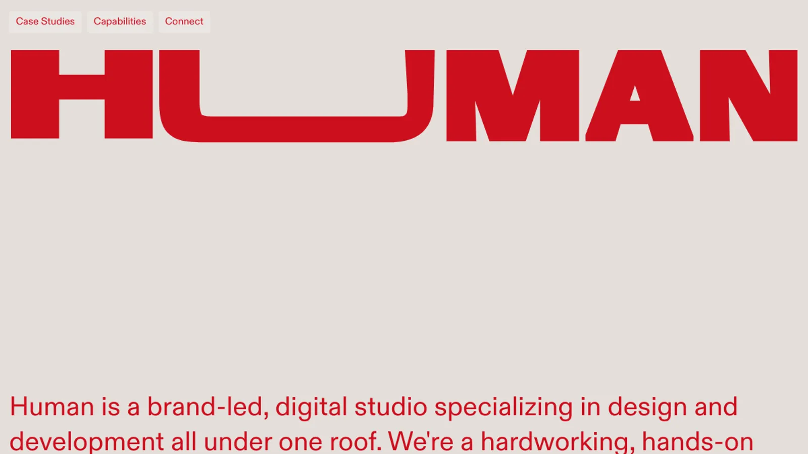 Screenshot of the Human NYC, LLC. homepage