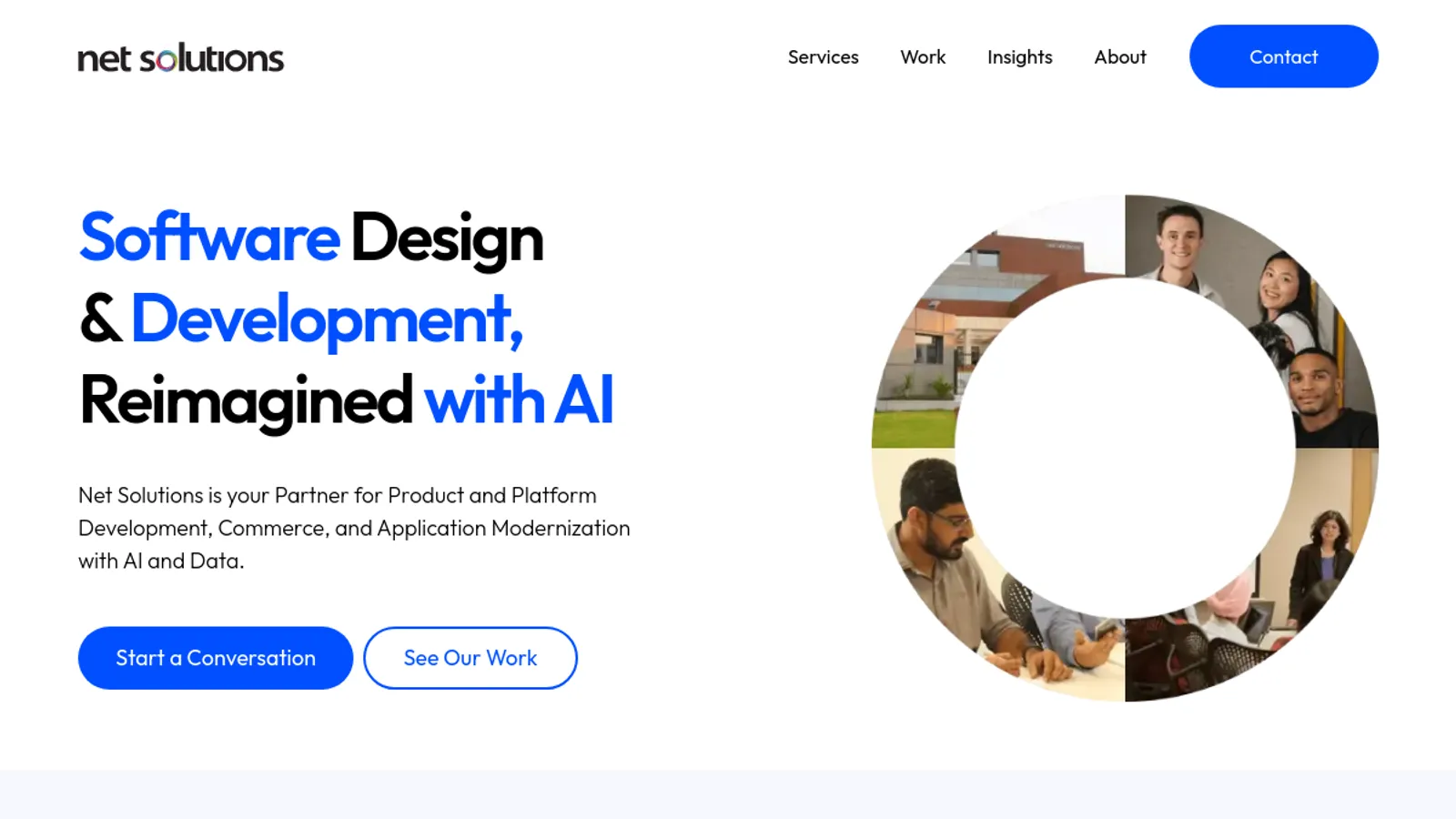 Screenshot of the Net Solutions UK Private Ltd. homepage