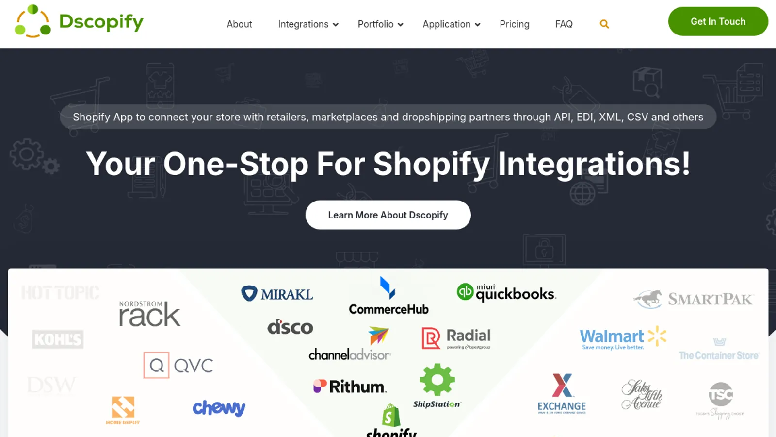 Screenshot of the DSCOPIFY homepage