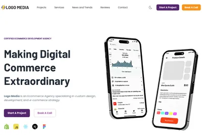 Screenshot of the Logo Media homepage