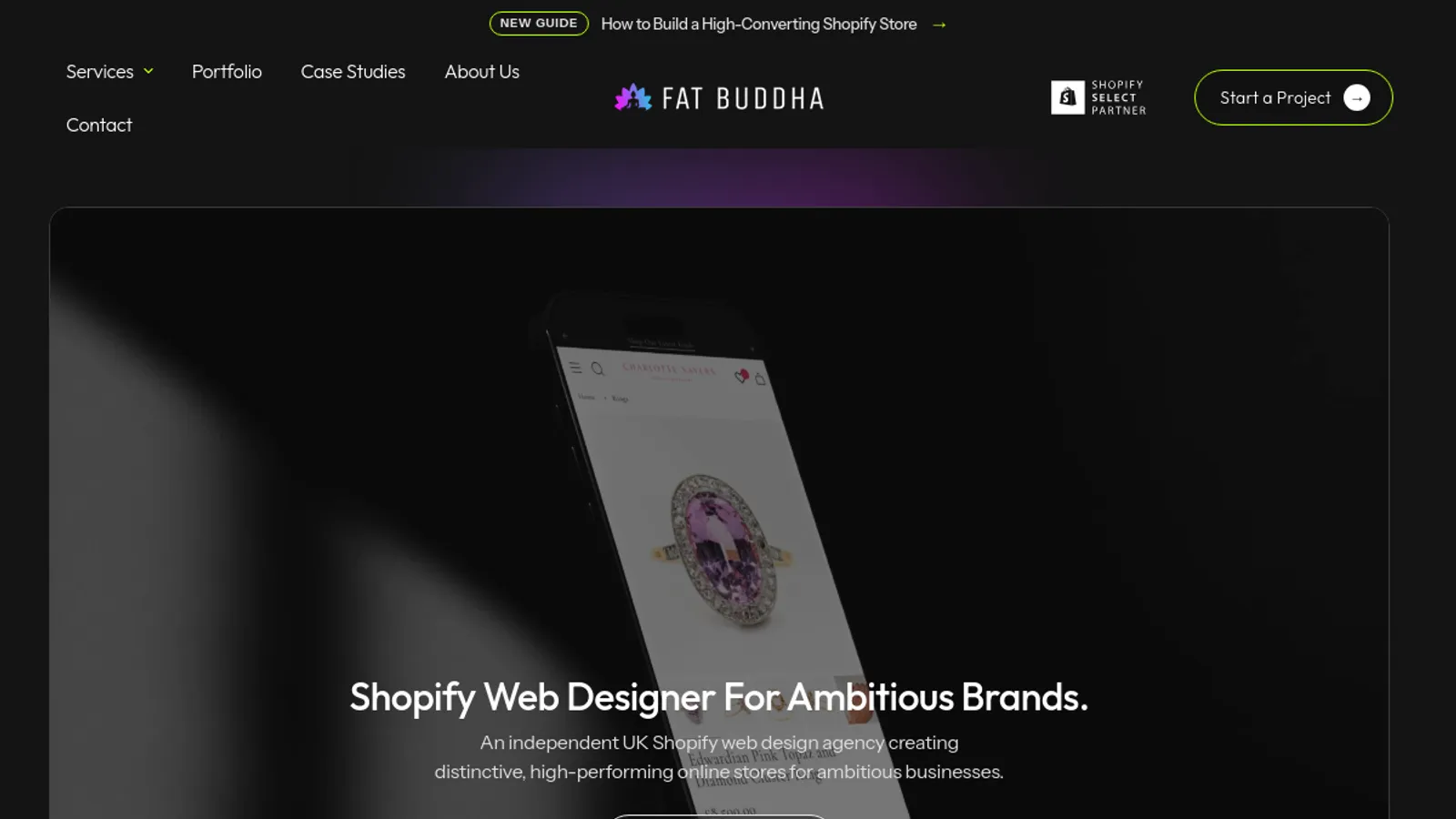 Screenshot of the Fat Buddha Web Design homepage