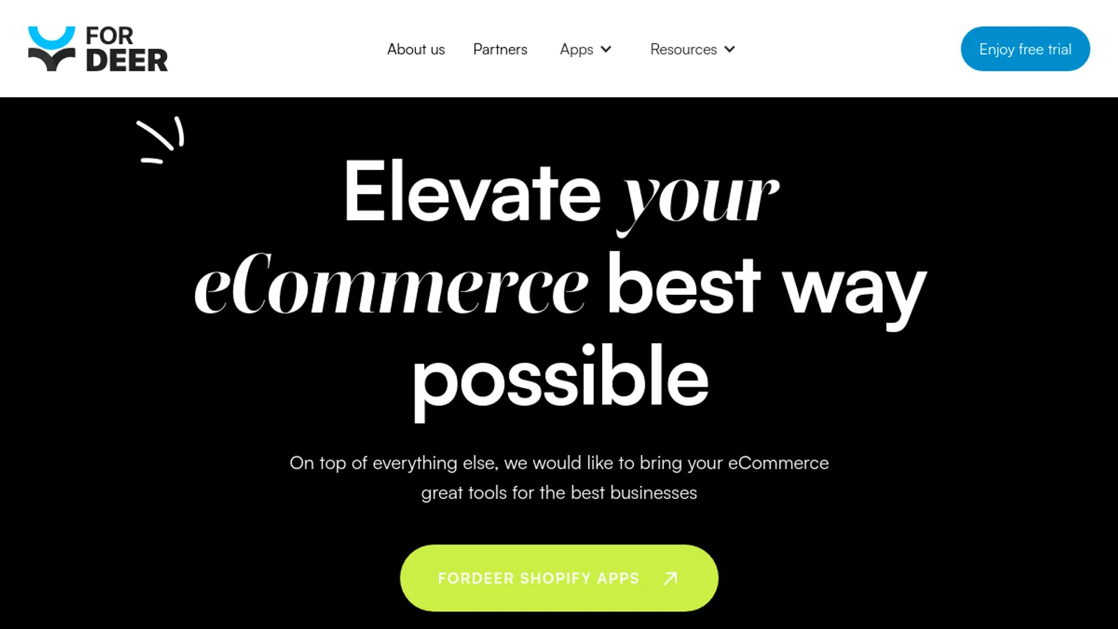 Screenshot of the Fordeer Team homepage